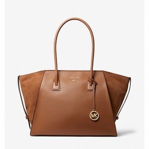 Michael Kors Avril Extra-Large Leather Top-Zip Tote Bag NWT
